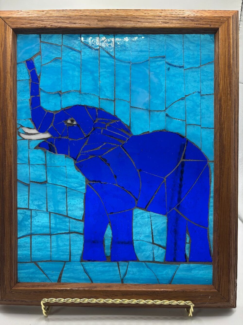 Elephant Blues (stained glass on glass mosaic)
